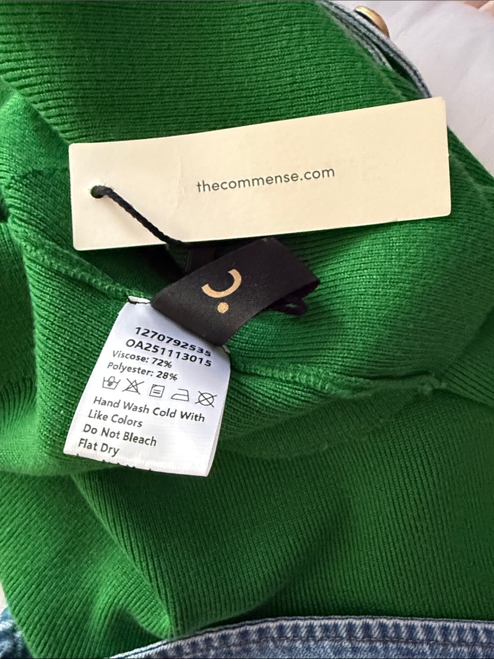 Denim Collar Metal Button Sleeveless Knit Vest Green size Medium/Women - Picture 3 of 6